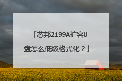 芯邦2199A扩容U盘怎么低级格式化?