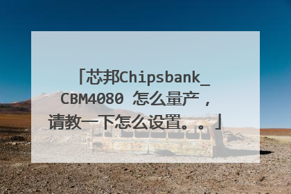 芯邦Chipsbank_CBM4080 怎么量产,请教一下怎么设置。。