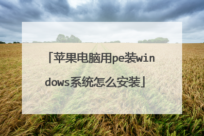 苹果电脑用pe装windows系统怎么安装