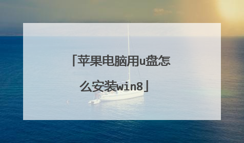 苹果电脑用u盘怎么安装win8