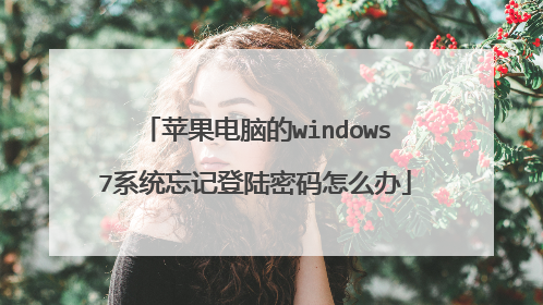 苹果电脑的windows7系统忘记登陆密码怎么办