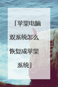 苹果电脑双系统怎么恢复成苹果系统
