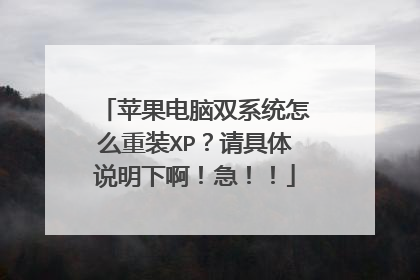 苹果电脑双系统怎么重装XP?请具体说明下啊!急!!
