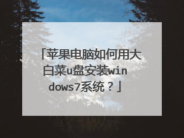 苹果电脑如何用大白菜u盘安装windows7系统?