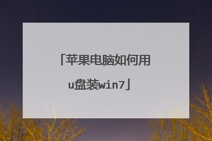 苹果电脑如何用u盘装win7