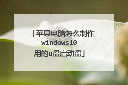 苹果电脑怎么制作windows10用的u盘启动盘