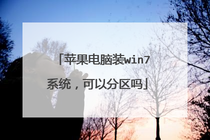 苹果电脑装win7系统,可以分区吗