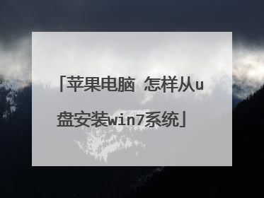 苹果电脑 怎样从u盘安装win7系统
