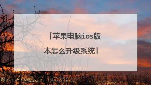 苹果电脑ios版本怎么升级系统