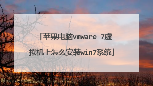 苹果电脑vmware 7虚拟机上怎么安装win7系统