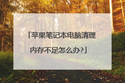 苹果笔记本电脑清理内存不足怎么办?