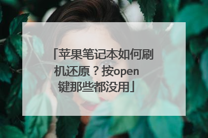 苹果笔记本如何刷机还原?按open键那些都没用
