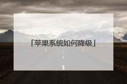 苹果系统如何降级
