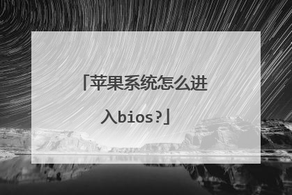苹果系统怎么进入bios?