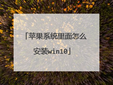 苹果系统里面怎么安装win10