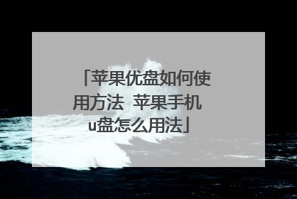 苹果优盘如何使用方法 苹果手机u盘怎么用法