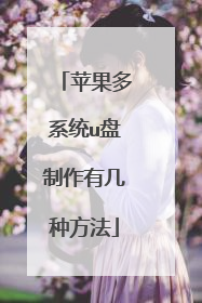 苹果多系统u盘制作有几种方法