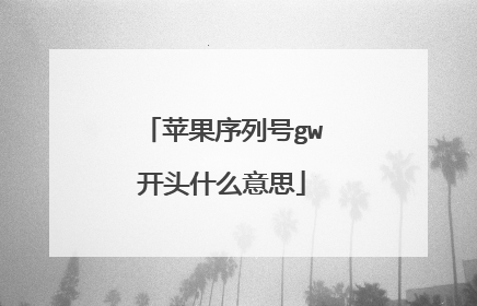 苹果序列号gw开头什么意思
