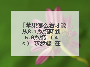苹果怎么着才能从8.1系统降到6.0系统 (4s) 求步骤 在下谢谢各位了