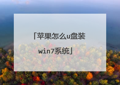 苹果怎么u盘装win7系统