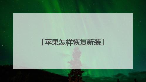 苹果怎样恢复新装