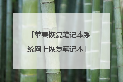 苹果恢复笔记本系统网上恢复笔记本