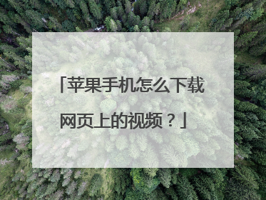 苹果手机怎么下载网页上的视频?