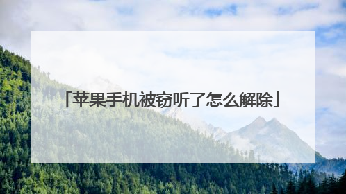 苹果手机被窃听了怎么解除