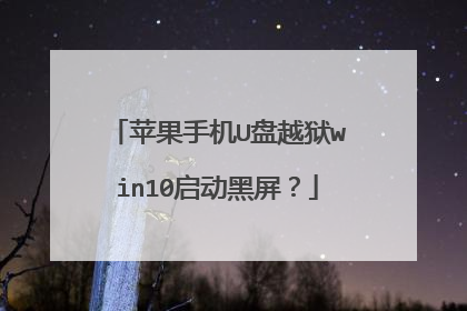 苹果手机U盘越狱win10启动黑屏？