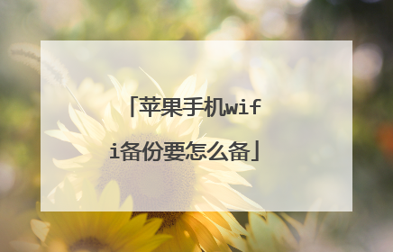 苹果手机wifi备份要怎么备