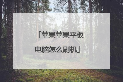 苹果苹果平板电脑怎么刷机