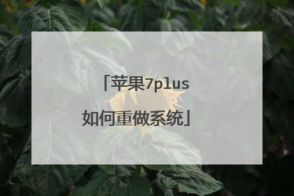 苹果7plus如何重做系统