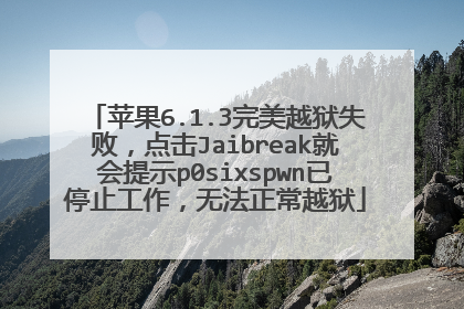 苹果6.1.3完美越狱失败,点击Jaibreak就会提示p0sixspwn已停止工作,无法正常越狱