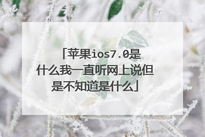 苹果ios7.0是什么我一直听网上说但是不知道是什么
