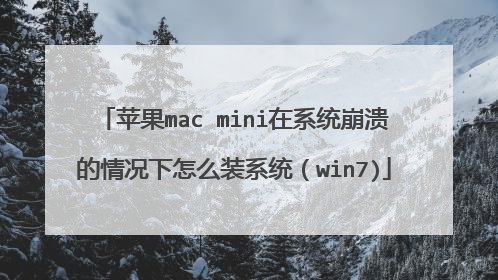 苹果mac mini在系统崩溃的情况下怎么装系统(win7)