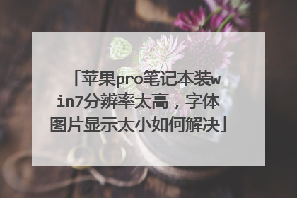 苹果pro笔记本装win7分辨率太高，字体图片显示太小如何解决