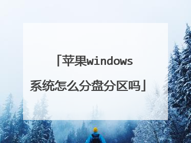 苹果windows系统怎么分盘分区吗