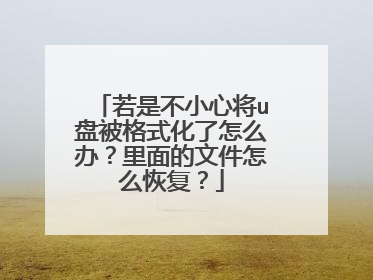 若是不小心将u盘被格式化了怎么办?里面的文件怎么恢复?