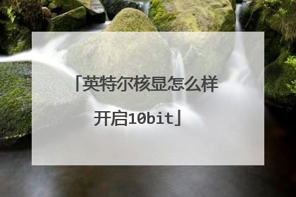 英特尔核显怎么样开启10bit