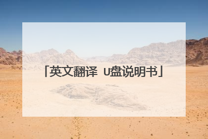 英文翻译 U盘说明书