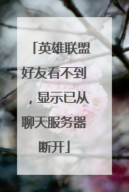 英雄联盟好友看不到，显示已从聊天服务器断开