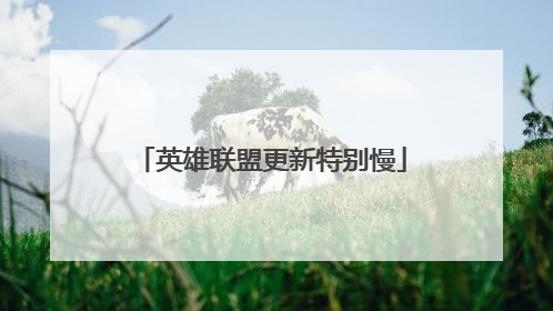 英雄联盟更新特别慢
