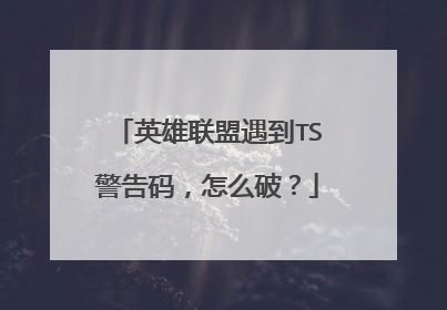 英雄联盟遇到TS警告码,怎么破?