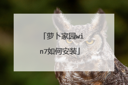 萝卜家园win7如何安装