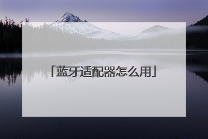 蓝牙适配器怎么用