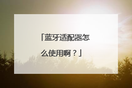 蓝牙适配器怎么使用啊?