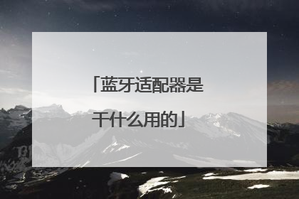 蓝牙适配器是干什么用的