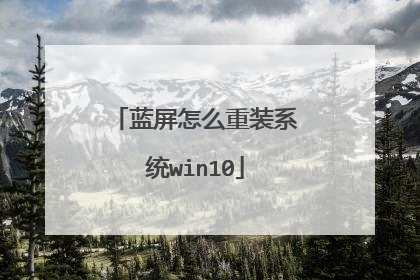 蓝屏怎么重装系统win10