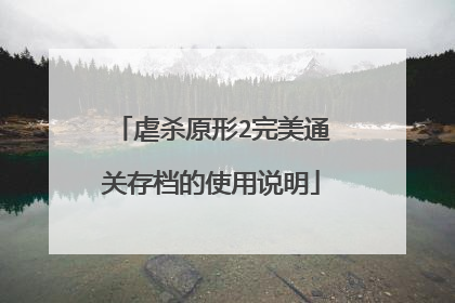 虐杀原形2完美通关存档的使用说明
