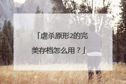 虐杀原形2的完美存档怎么用?